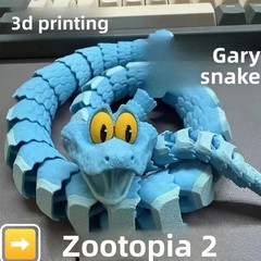 New Gary Snake: Disney Zootopia 2 Articulated Simulation Toy Snake, 3d Printed S