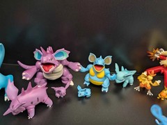 Pokemon Nidoqueen Nidoking Evolution PVC Figure Set Mini Anime Model 2-6cm