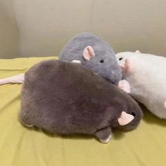 Big Rat Plushie 35/50cm Mouse Plushie Doll Cartoon Plush Flower Branch Rat Doll