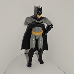 Batman Action Figure – Gray/Black/Yellow Plastic with Cape Batman Franchise