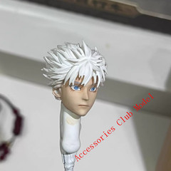 Painted 1/12 Custom Jujutsu Kaisen Gojo Satoru Head Carving For 6″Romankey Figur