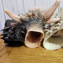 6 Lot Dinosaur Hand Puppets Rubber Dinosaur Head Puppet 3D Realistic Vary Nice