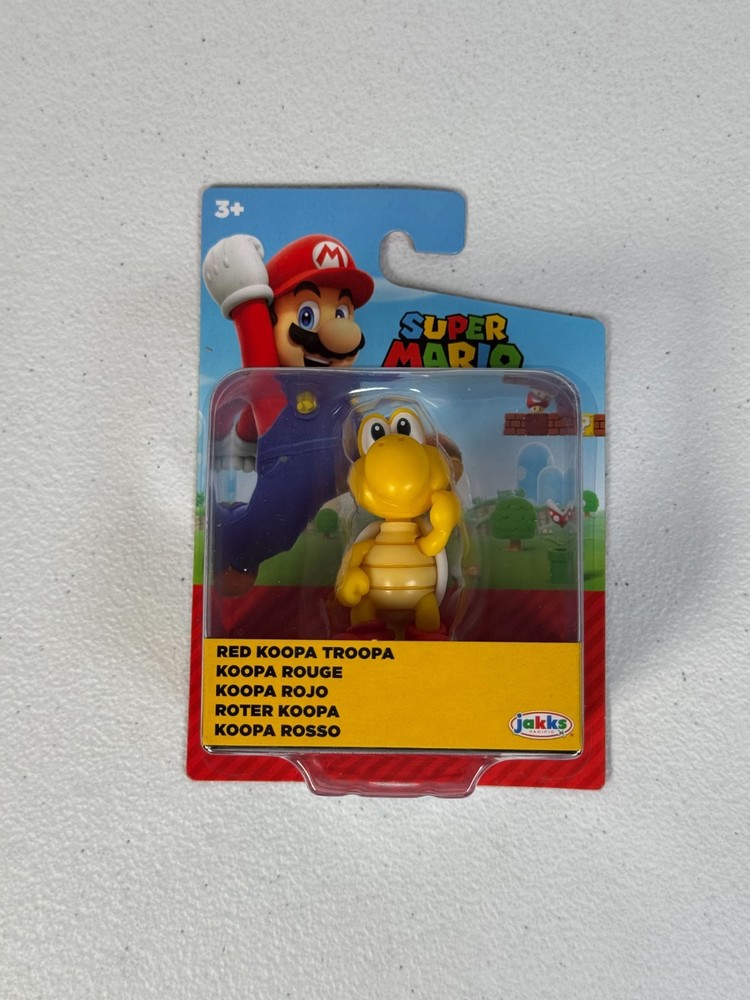 Super Mario Nintendo Red Koopa Troopa 2.5″ fig Jakks Pacific Color Box Red Shell