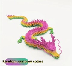 Rainbow 3D Printed Crystal Dragon Flexible Articulated Fidget Toy Decoration