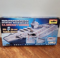 1998 RedBox Toys Independence U.S Aircraft Carrier Ship 31″, W/ 6 Die Cast Plane