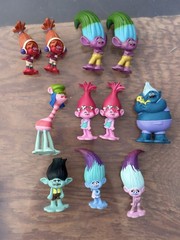 Lot of 11 Hasbro DreamWorks Trolls Movie Mini Figures Doll Toys Mixed Characters
