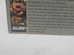 RARE*Brazil LEATHERNECK Vintage File Card Only Gi Joe 1986 Special Mission