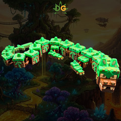 Articulated Earth Dragon Flexi – 3D Printed Pixelated Dragon Figure