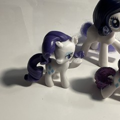 My Little Pony Set of 4 Rarity Horse Figures White Purple Plastic MLP
