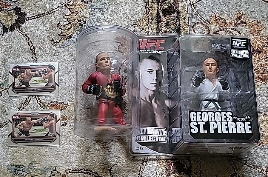 Georges St-Pierre GSP Figures UFC Belt Or Finger Ring W/ 2 Panini Prizm Cards