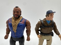 The A-Team Vintage 1983 Action Figure Lot: Captain Murdock W/Harness & Mr T