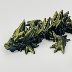 Dragon Crystal Full Articulated Dragon Fidget Toy 11” Emerald Green 3D Print Art
