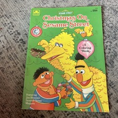 Vintage Sesame Street Christmas Coloring Book 1985 Rare Honkers Sherlock Hemlock