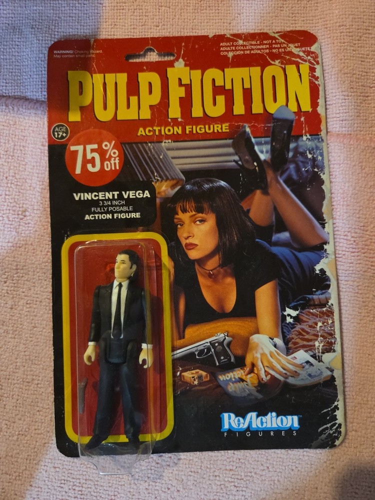 PULP FICTION VINCENT VEGA ACTION FIGURE REACTION FUNKO 2014 NIB Unpunched Card
