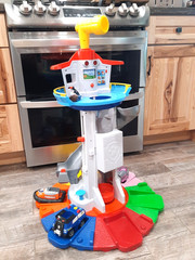 Paw Patrol My Size 33″ Lookout Tower Tested 4 Figures 6 Vehicles Works Clean