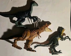 (3) Jurassic World LOT Scorpios Rex Camp Cretaceous T Rex Battle & Slashin Dino