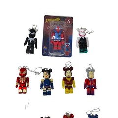 Marvel Bearbrick 100% Keychain Lot of 13 Spider‑Man Venom Iron Man X-Men Gwen