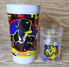 Vtg 1990 Dick Tracy Rad Rollers Action Marbles McDonalds & Small Drink Cup LOT