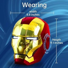 US!! Iron Man MK5 1:1 Helmet AUTOKING Wearable Voice-control Golden Mask Cosplay