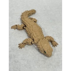 3D Printed Articulated Armadillo Lizard Flexible Reptile Toy Tan Fidget Figure