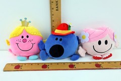 Mr. Men & Little Miss Sanrio Memes Plush Figure Lot of 3 – Princess,Bossy & Hugs