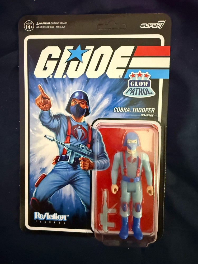 Super 7 G.I. Joe Cobra Trooper Glow Patrol Glow-in-the-Dark ReAction 3.75” GITD