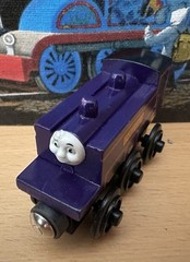 1996 Learning Curve Britt Allcroft Wooden Thomas Train Two Faced Culdee!
