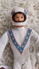 Original EVEL KNIEVEL FIGURES ORIGINAL HELMETS JUMPSUITS SCORE & PANINI CARDS