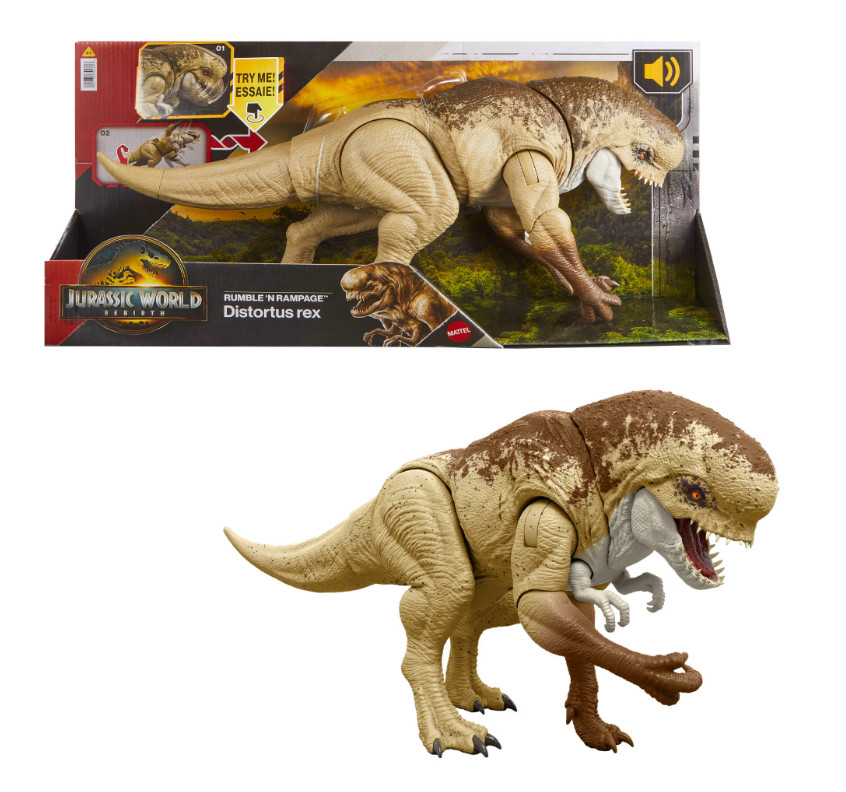 Jurassic World Rebirth Distortus Rex D-Rex 22″ Rumble N Rampage Figure Toy