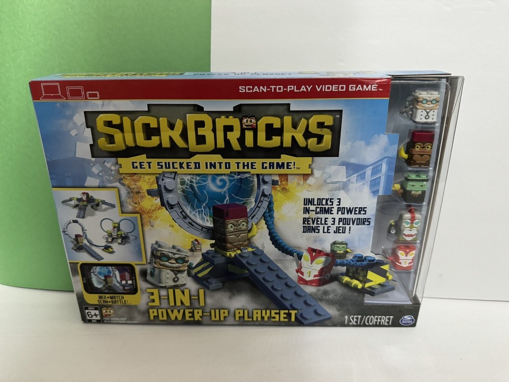 Sick Bricks:SickBricks, 3-in-1 Power-Up Action Playset with (5) figures, NEW