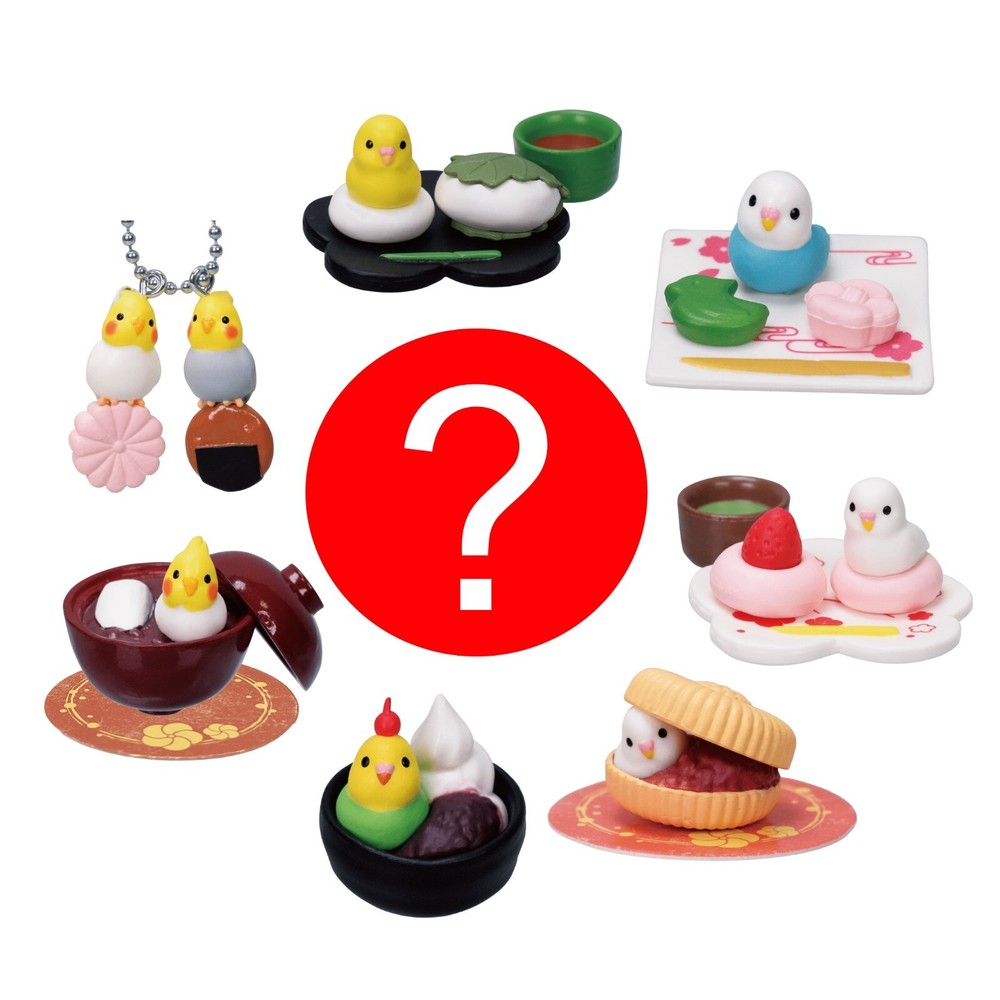 Cute Blind Box Capsule Tiny Toy Animal Parrot Bird 1 Random Food Mini Figure