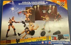 WWE Behind The Scenes Brawl Playset Backstage Promo Curtains Lights Rigs