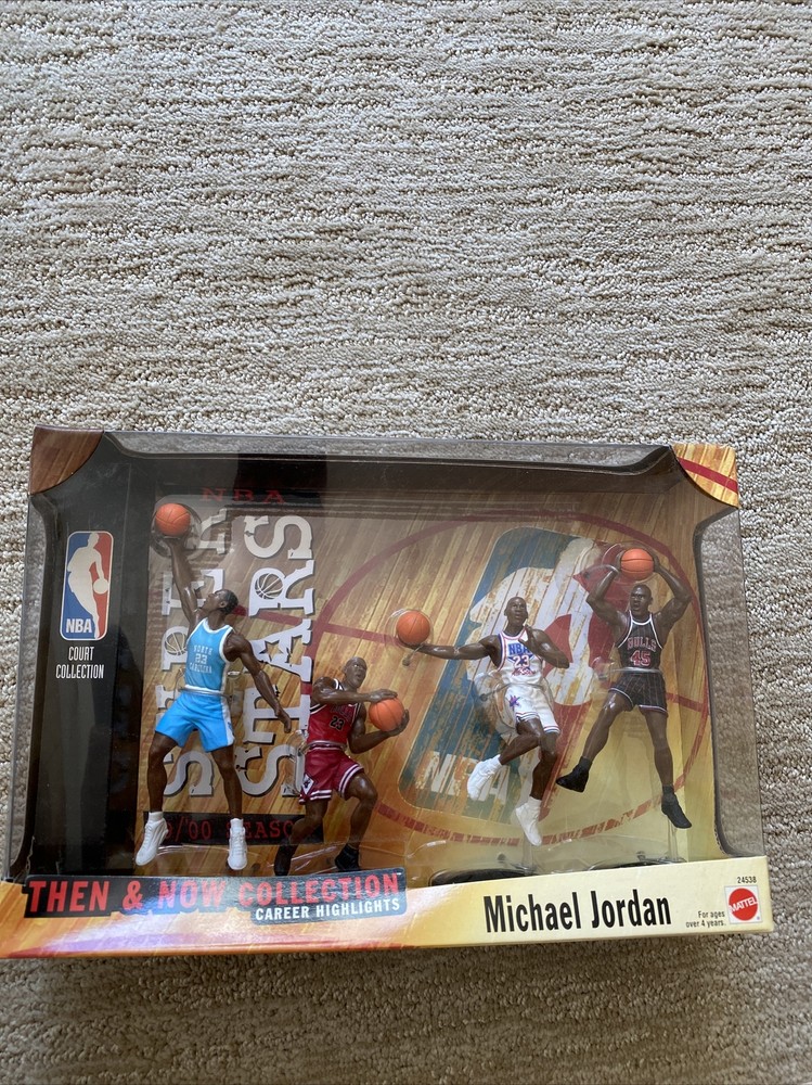 NBA Michael Jordan Then & Now 4 Figures 1999 Chicago Bulls N Carolina All Stars