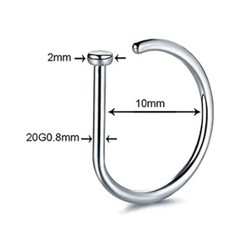 Unisex Fake Nose Ring Clip, Stainless Steel Septum Earrings Punk Fashion Body Je