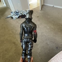 Black, Red & Silver Armored Helmeted Action Figure Character Figure