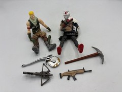 Lot Of 2 Fortnite Action Figures Jonesy, X-lord Scavenger 6 In Figures W Weapons