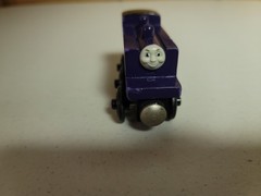 Thomas Wooden Railway Purple Culdee 2 Faces Vintage 1997 Good Condition