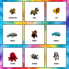 Wiggle Pets – 3D Printed Fidget Animals, Mini Articulated Animal Toys