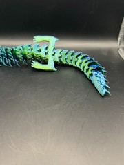 14″ Articulated Dragon 3D Printed Blue Green PLA Flexi Dragon Figure