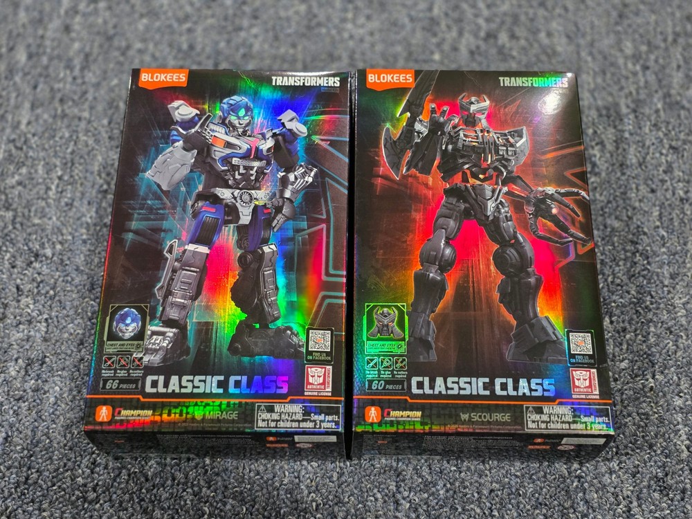 NEW BLOKEES TRANSFORMERS CLASSIC CLASS MIRAGE & SCOURGE 2025 Movie – 2 Figures