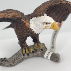 Schleich Bald Eagle Wings Spread On Branch 14780 Wildlife Realistic Bird Animal