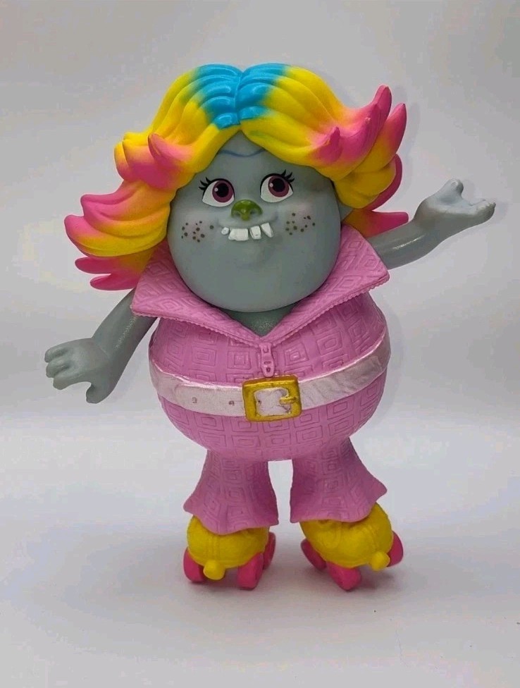 DreamWork Trolls 6″ Bridget Lady Glittersparkles Figure Poseable Roller Skates B