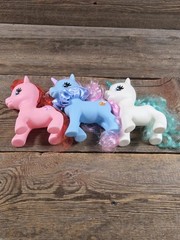 My Littls Pony Gi-Go Bundle Of Three Unicorns Pink, White, And Blue