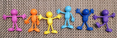 2.75″ Bendable Posable Smiley Face Man Figure Lot Multi Color Lot Of 7