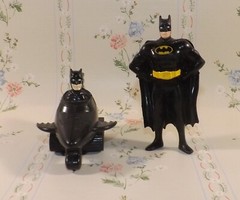 Vintage 1989 Applause Batman Figure DC Comics Superhero Toy 3.5” & 1991 In Car