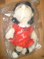 1952 Vintage Lucy Peanuts Plush Doll Red Dress Determined Products Cartoon NOS