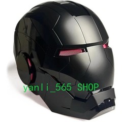 Full Black Iron Man 1:1 MK5 Jarvis Deformable Voice Control Wearable Helmet Mask