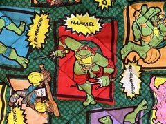 vintage Teenage Mutant Ninja Turtles comic-style Blanket from the 1990s 40×56