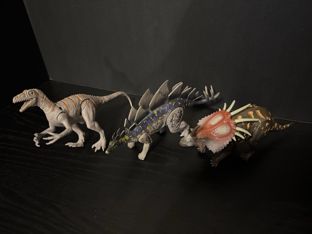 Kid Galaxy Dinosaur Toy Set – 3 Action Figures – Lot Bundle