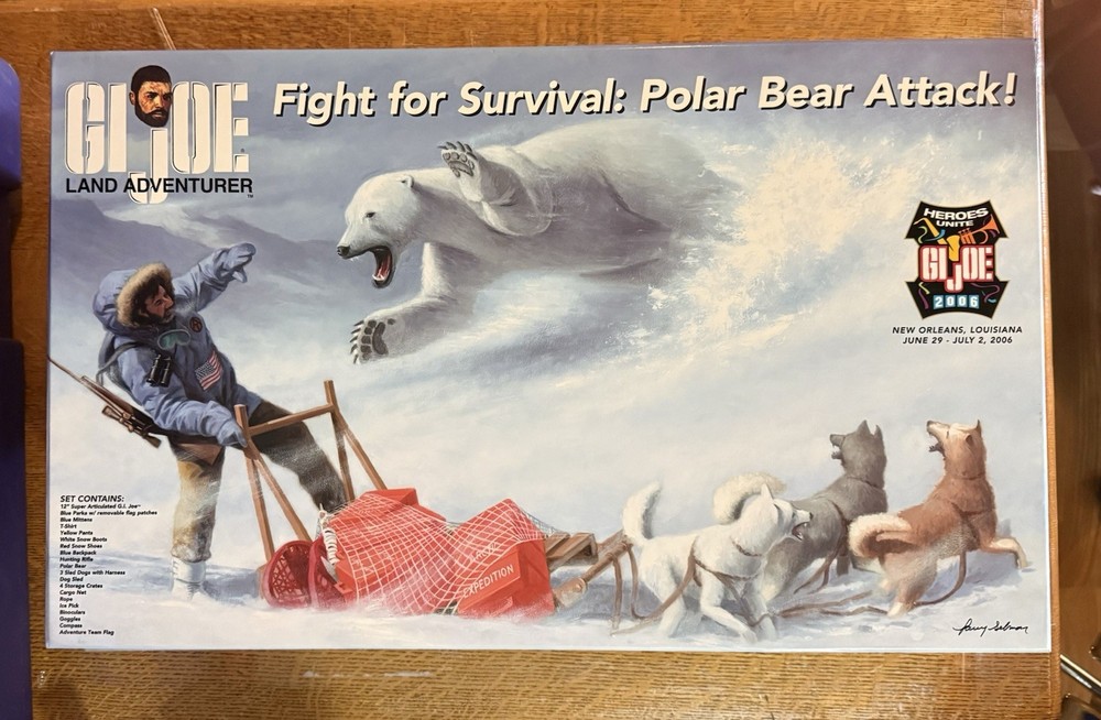 2006 GI Joe Land Adventurer Fight For Survival: Polar Bear Attack Complete Set